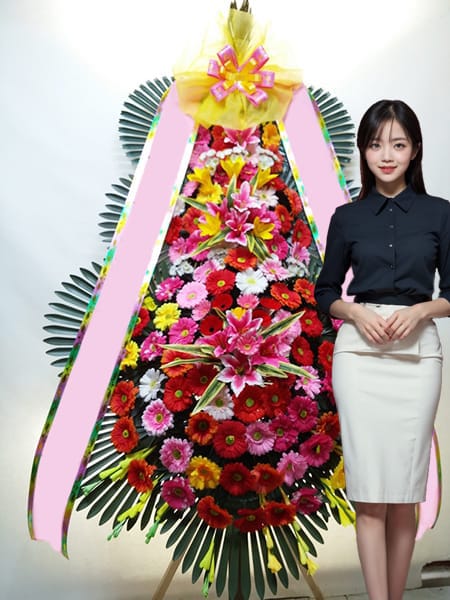 부천 소풍컨벤션 웨딩홀 3단화환 고급형